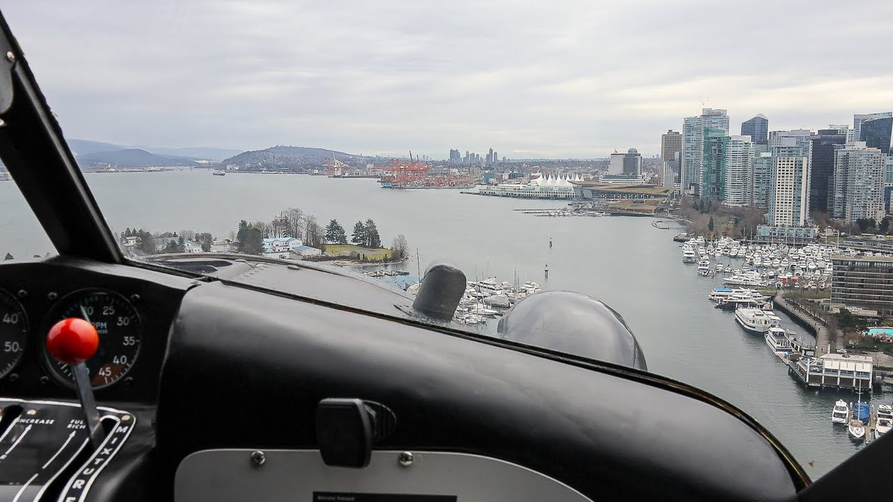 Vancouver Harbour Cockpit View Landing Aboard DHC-2 Beaver