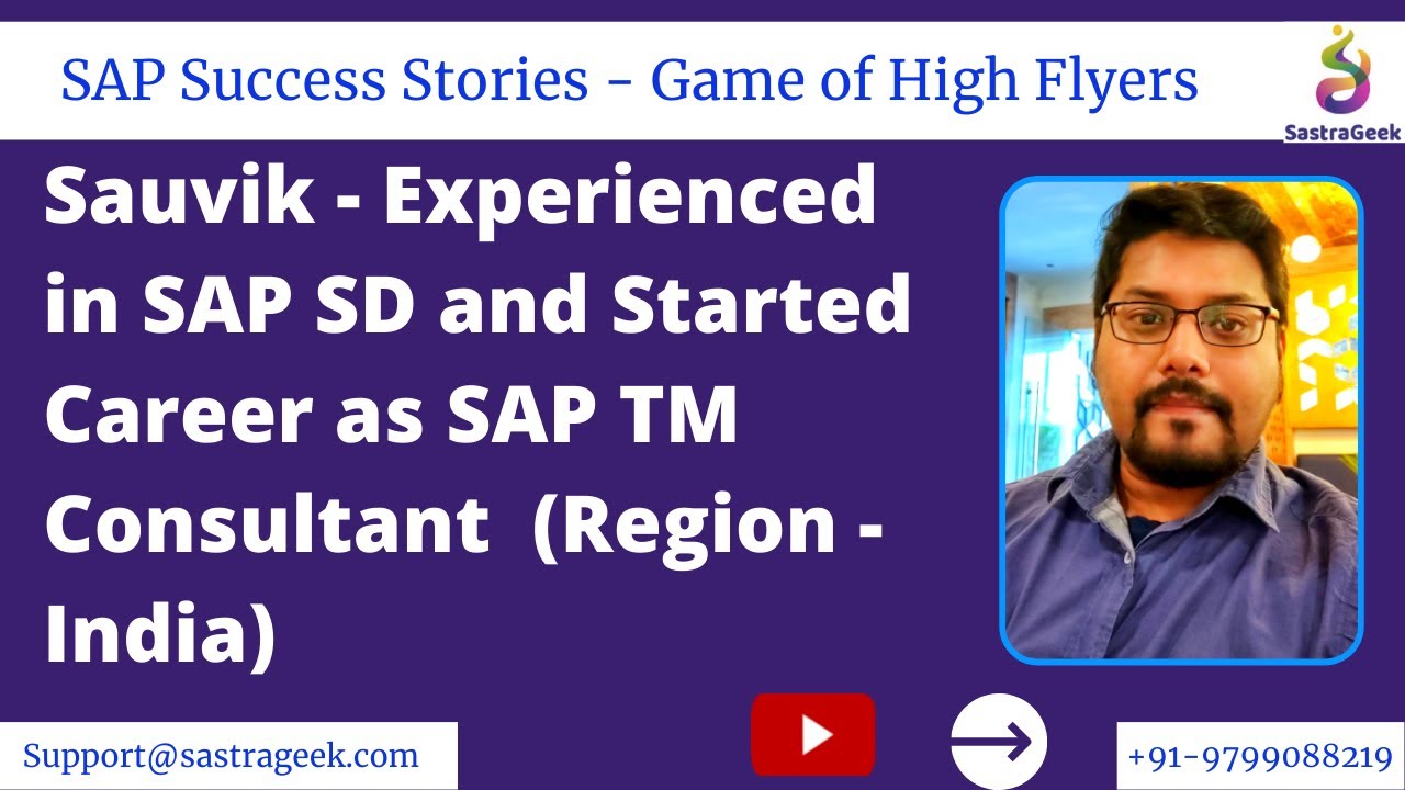 Sauvik - Experienced in SAP SD and Started Career as SAP TM Consultant   (Region - India)