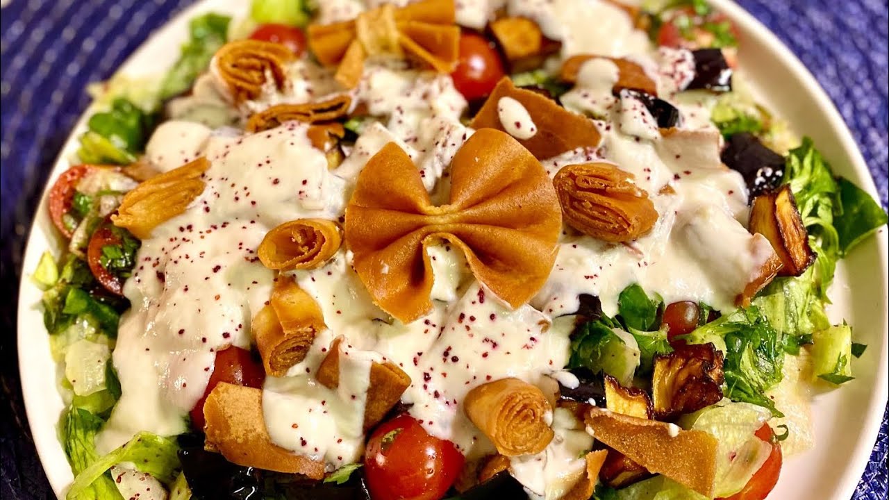 فتوش البيتنجان او الفتوش التركي من اطيب المقبلات الي ممكن تجربوها