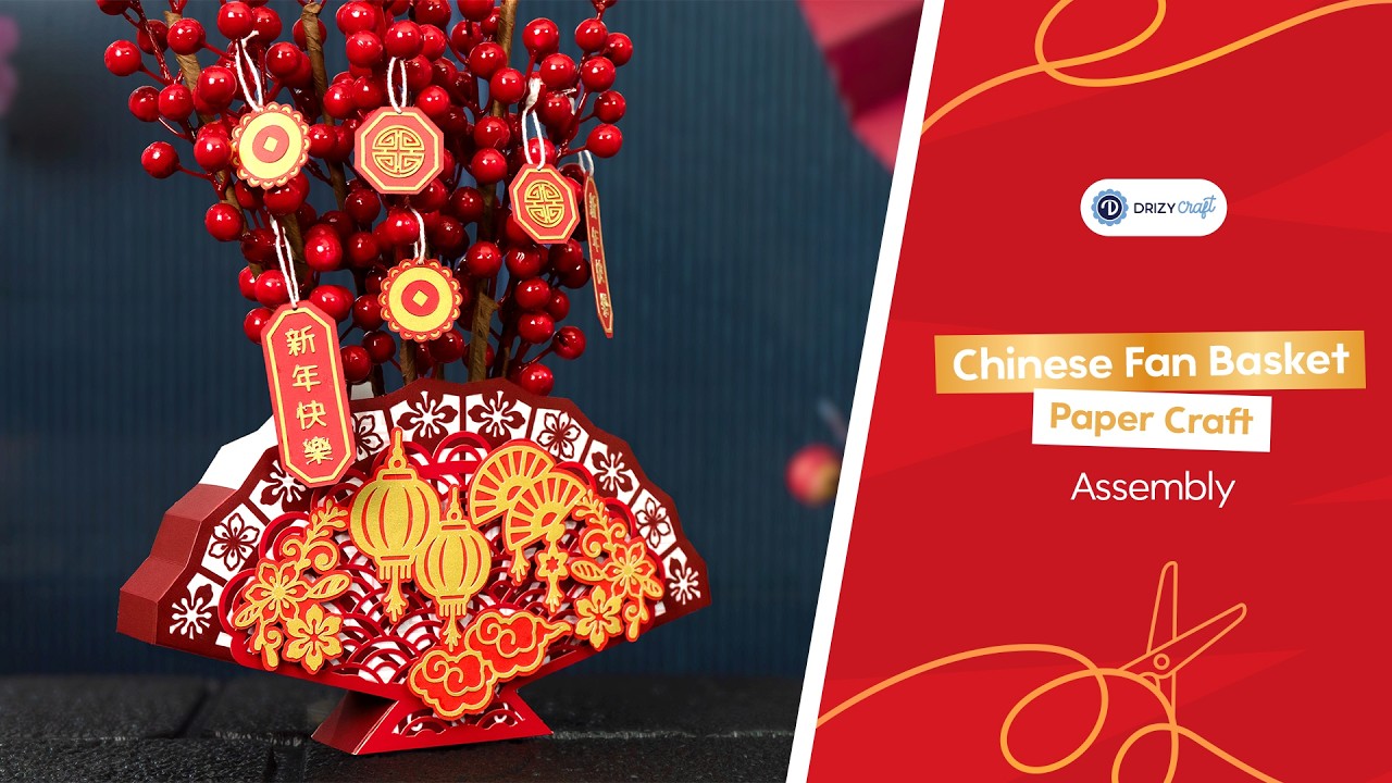 Chinese Fan Basket Paper Craft - Assembly Tutorial