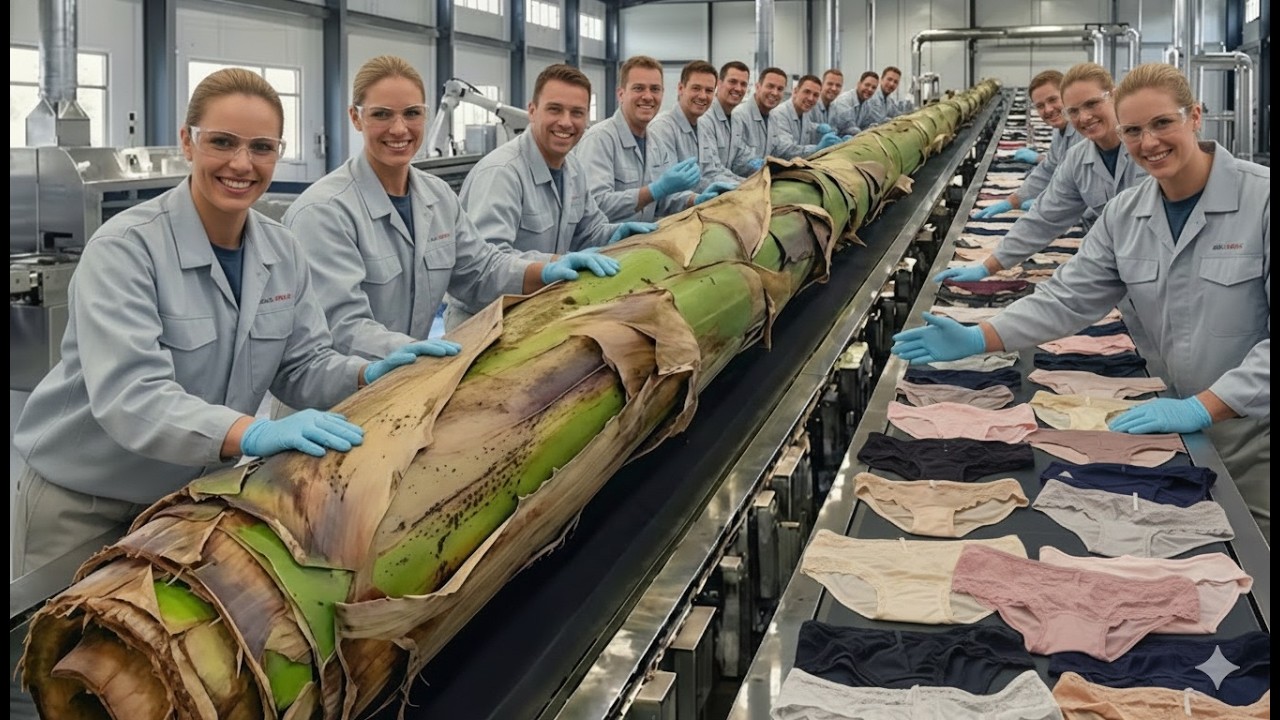 Inside Factory: Banana Stem to Fabric & Panty Manufacturing Process.