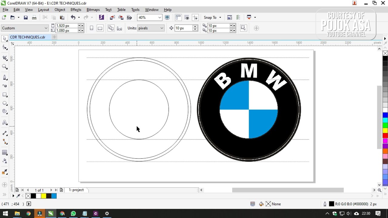 Cara Membuat Logo BMW di CorelDraw