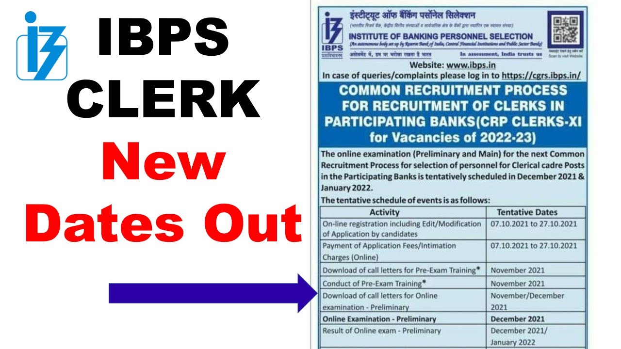 IBPS CLERK 2021 New Schedule Out - Official News