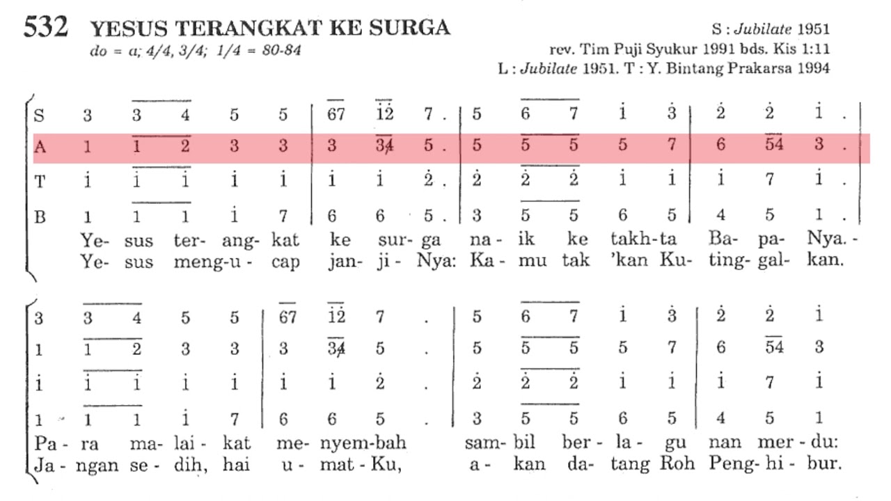 ALTO Yesus Terangkat Ke Surga (PS. 532)