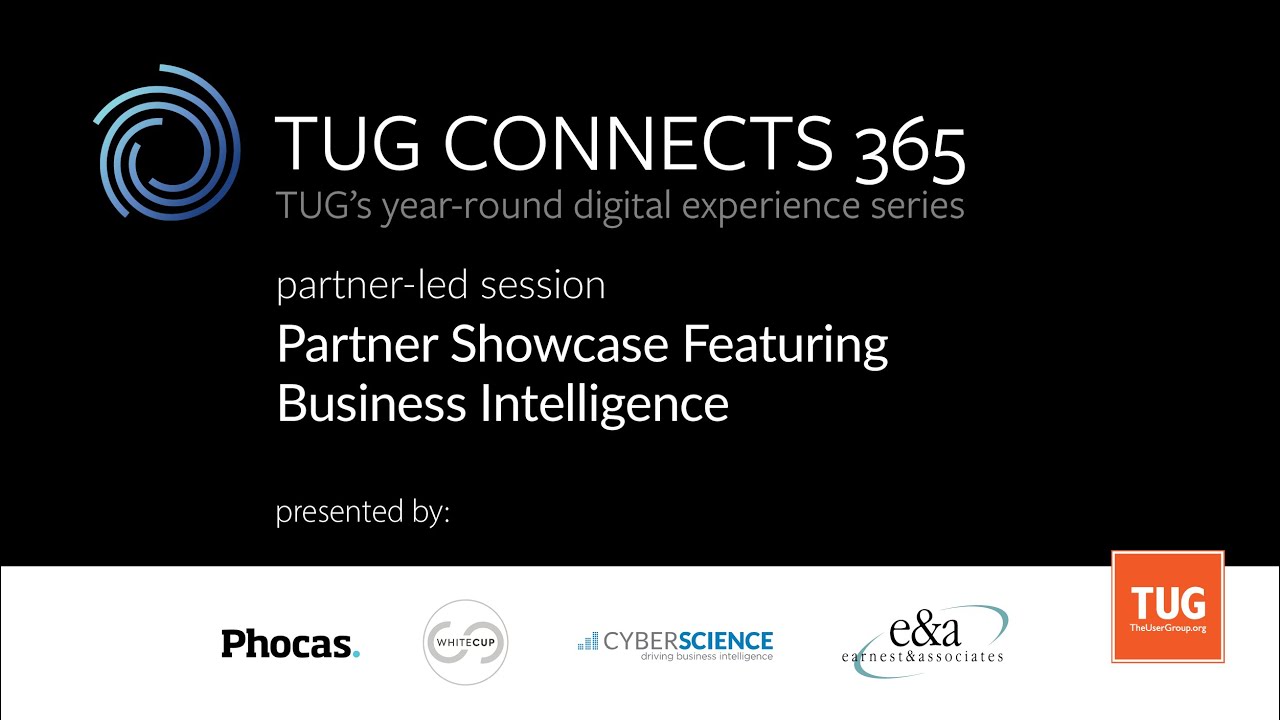 TUG CONNECTS 365: Partner Showcase Featuring Business Intelligence Solutions