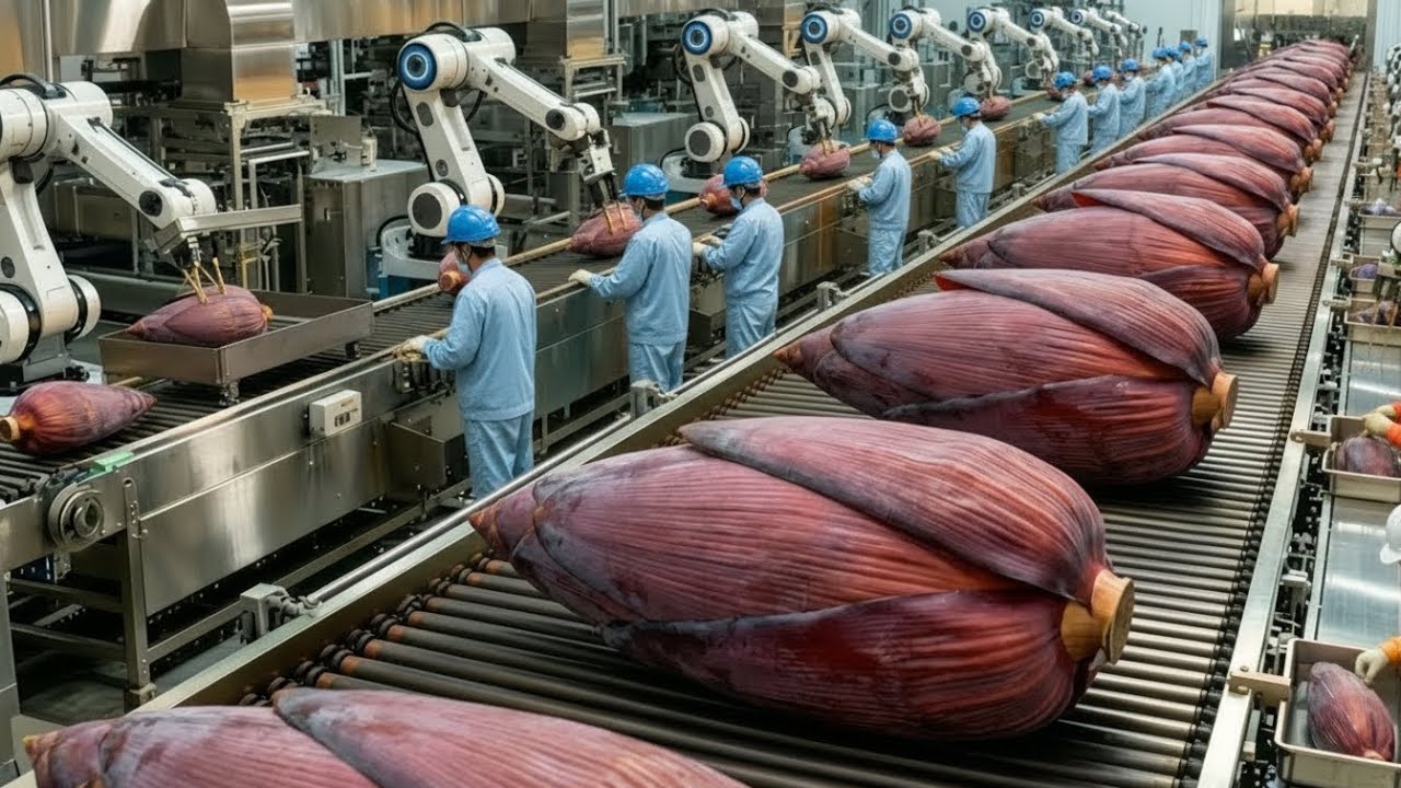 Inside a Banana Plant Blossom Processing Plant: How Banana Blossoms Are Processed (Complete Process)