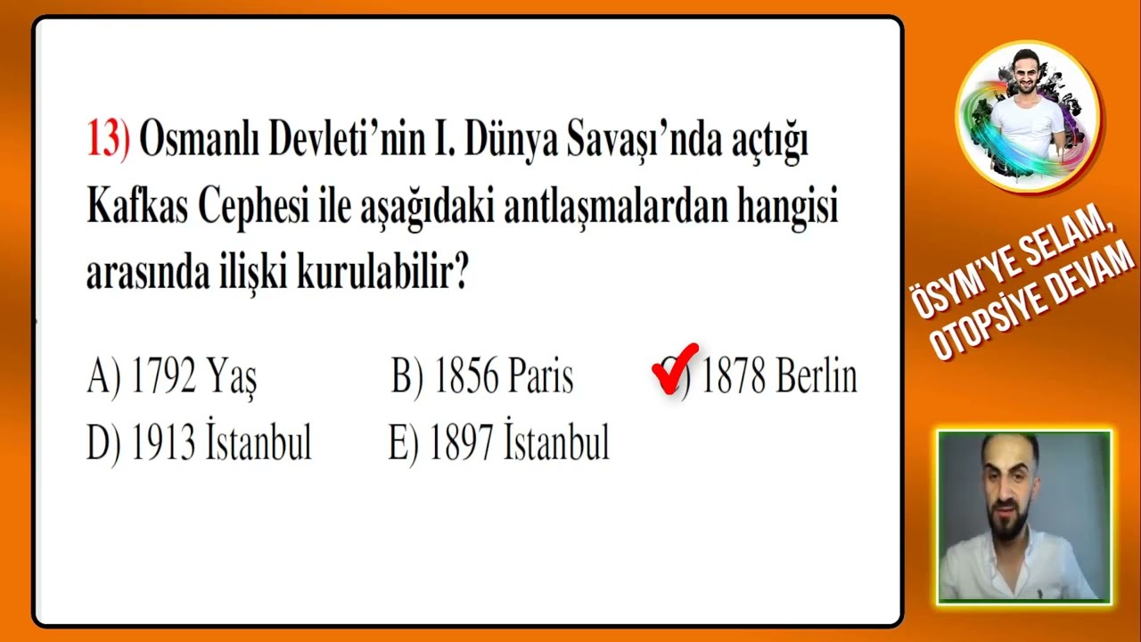 20. Yüzyıl Başlarında Osmanlı / Soru Çözümü KPSS, AYT Tarih Genel Tekrar 2024