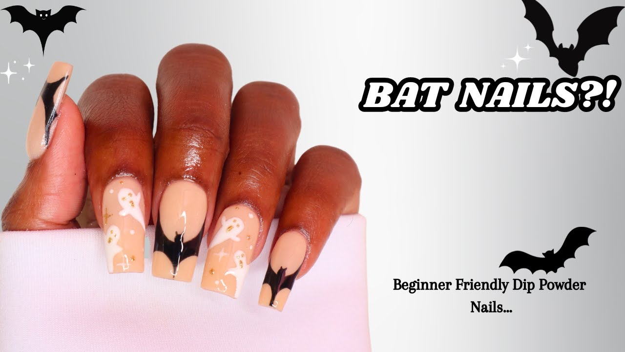 TRYING THE VIRAL TIKTOK BAT NAIL DESIGN! | Halloween Nails 2023