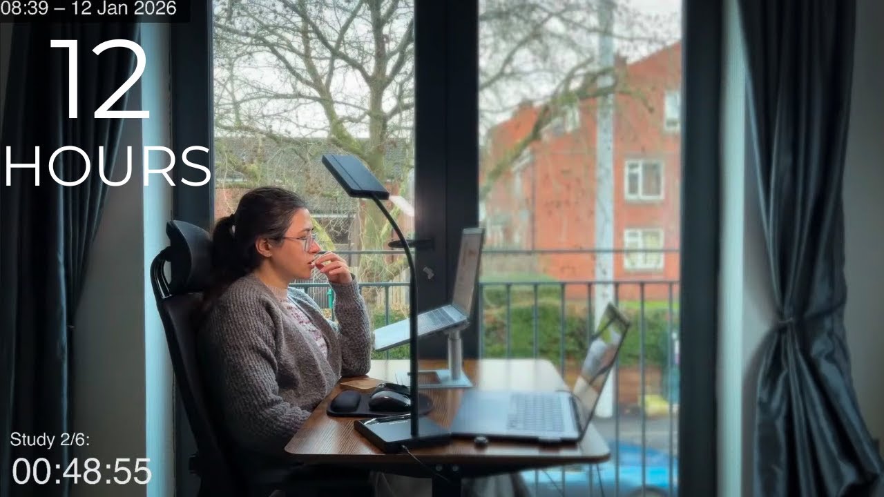 12-Hour LIVE Study With Me 🎓 | Cozy UK Ambience | Custom Pomodoro Timer | Deep Work Mode