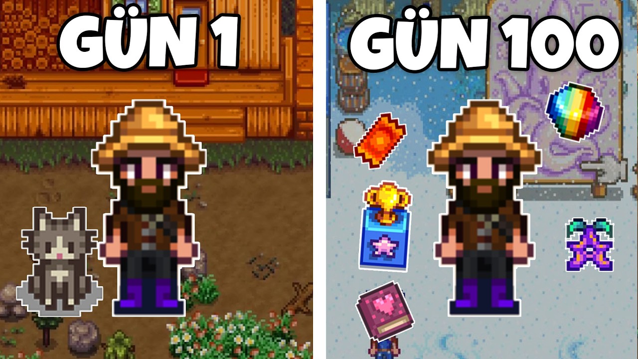100 Gün MODLU Stardew Valley’de Hayatımın En Çılgın Çiftliğini Kurdum!