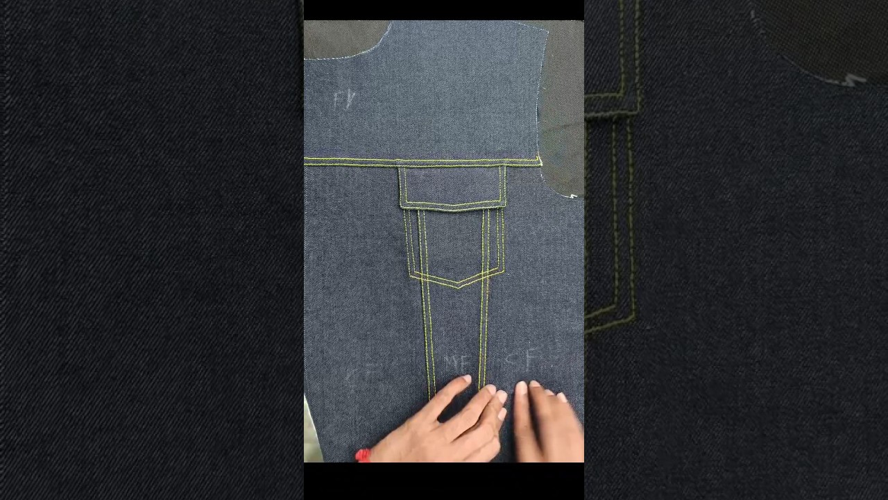 How to make denim front pocket #sewing #sew #denimjacket #denim #sewingproject #sewingtechniques
