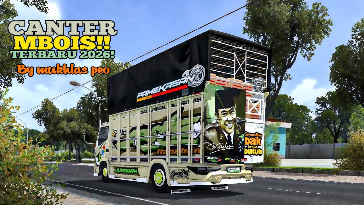 SHARE!? MOD TRUK CANTER S10 KOTAK BALAP SIMPEL MBOIS BY MUKHLAS PEO BUSSID TERBARU!!