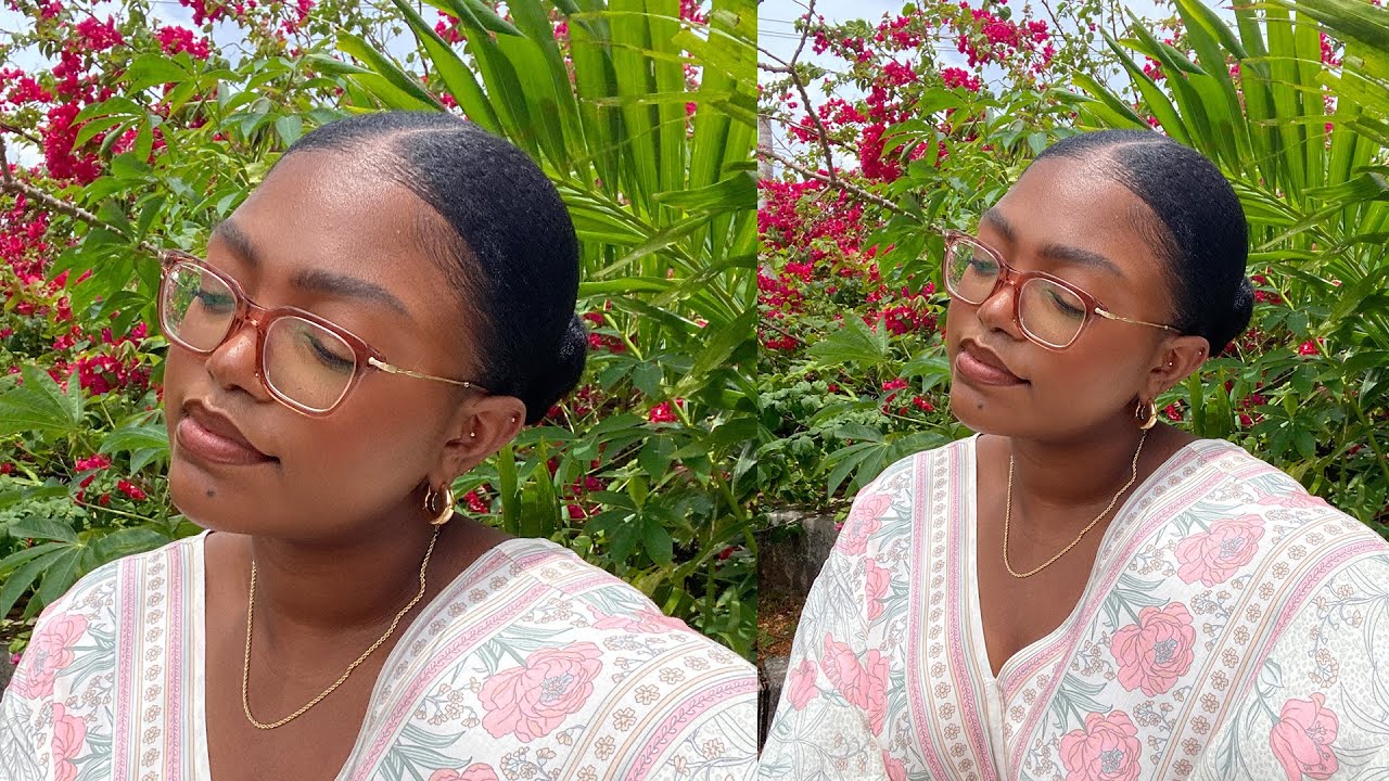 my sleek bun routine on blowdried hair