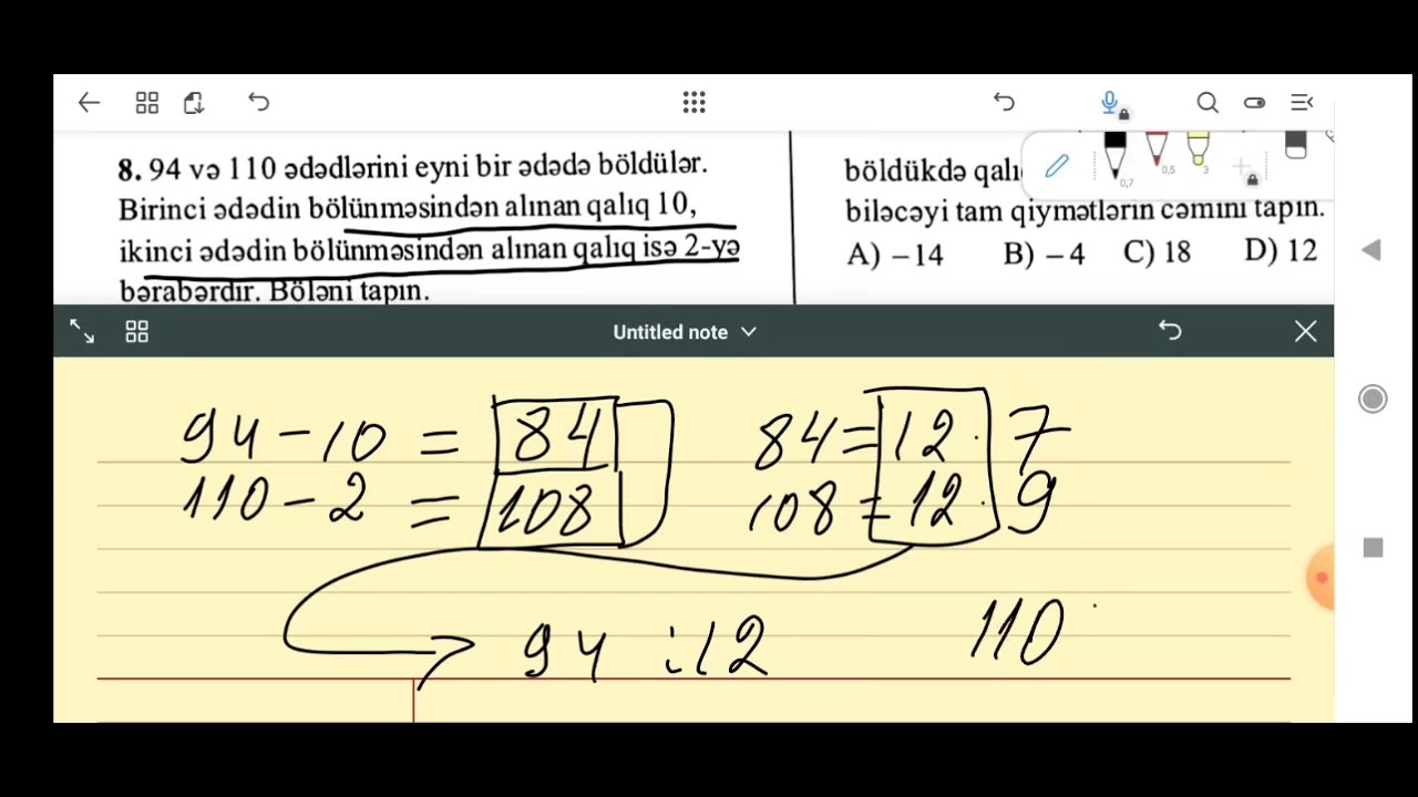 Natural ədədlər MHM Test 7 #cavidtagiyev