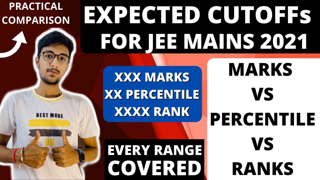 EXPECTED CUTOFF JEE MAINS 2021 | MARKS VS PERCENTILE VS RANKS | PRACTICAL COMPARISON