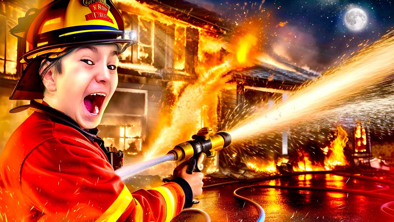 KLEINER JUNGE lebt 1 TAG als FEUERWEHRMANN!(Hause Brennt)