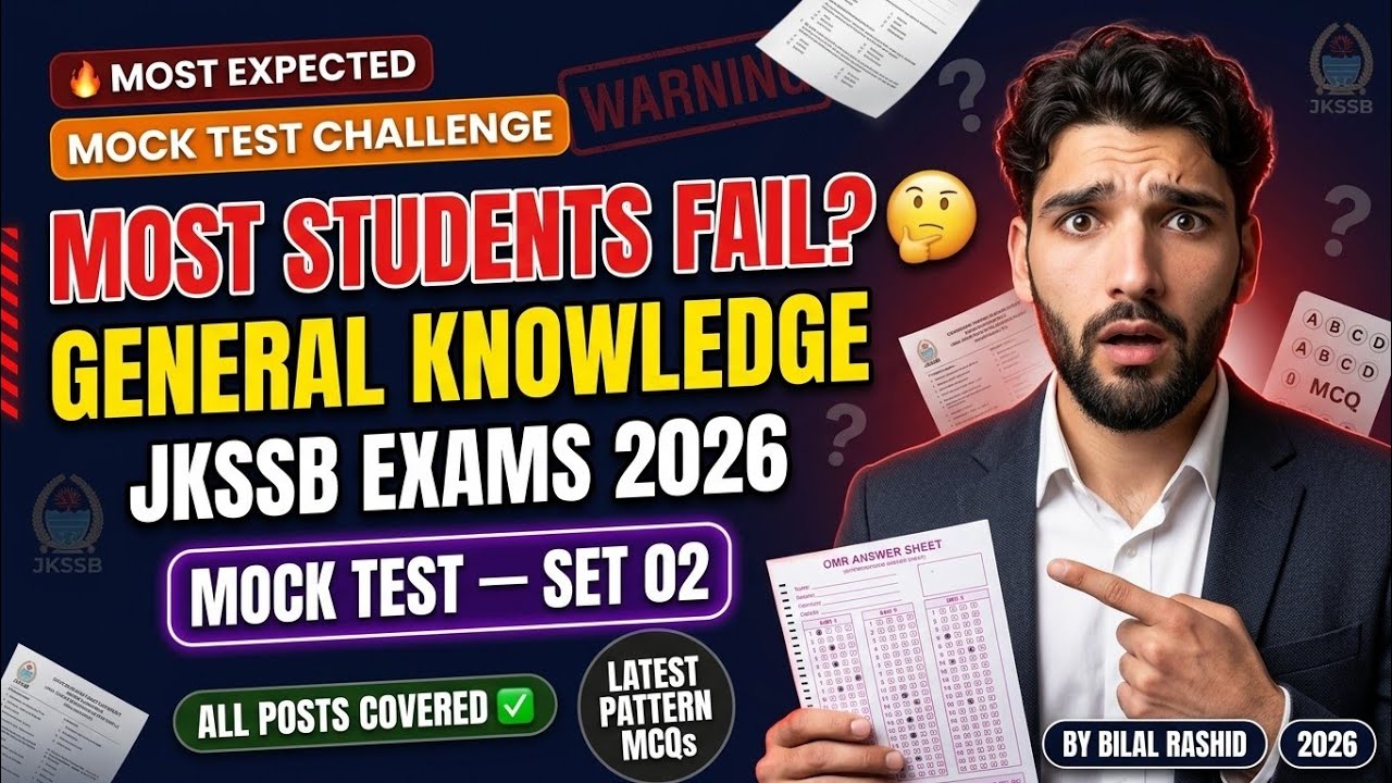 Most Unique MCQs For JKSSB Exams  | Latest Pattern 