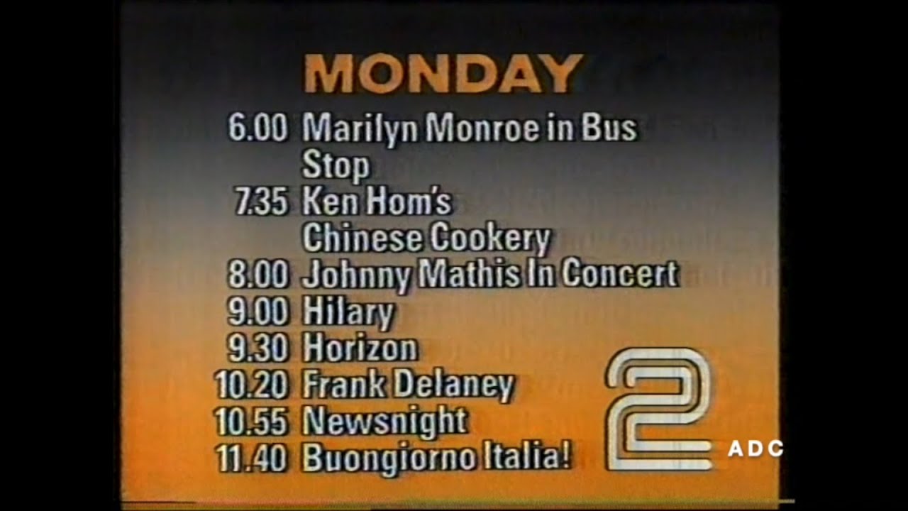 BBC2 closedown announcer Roger Maude 9th December 1984