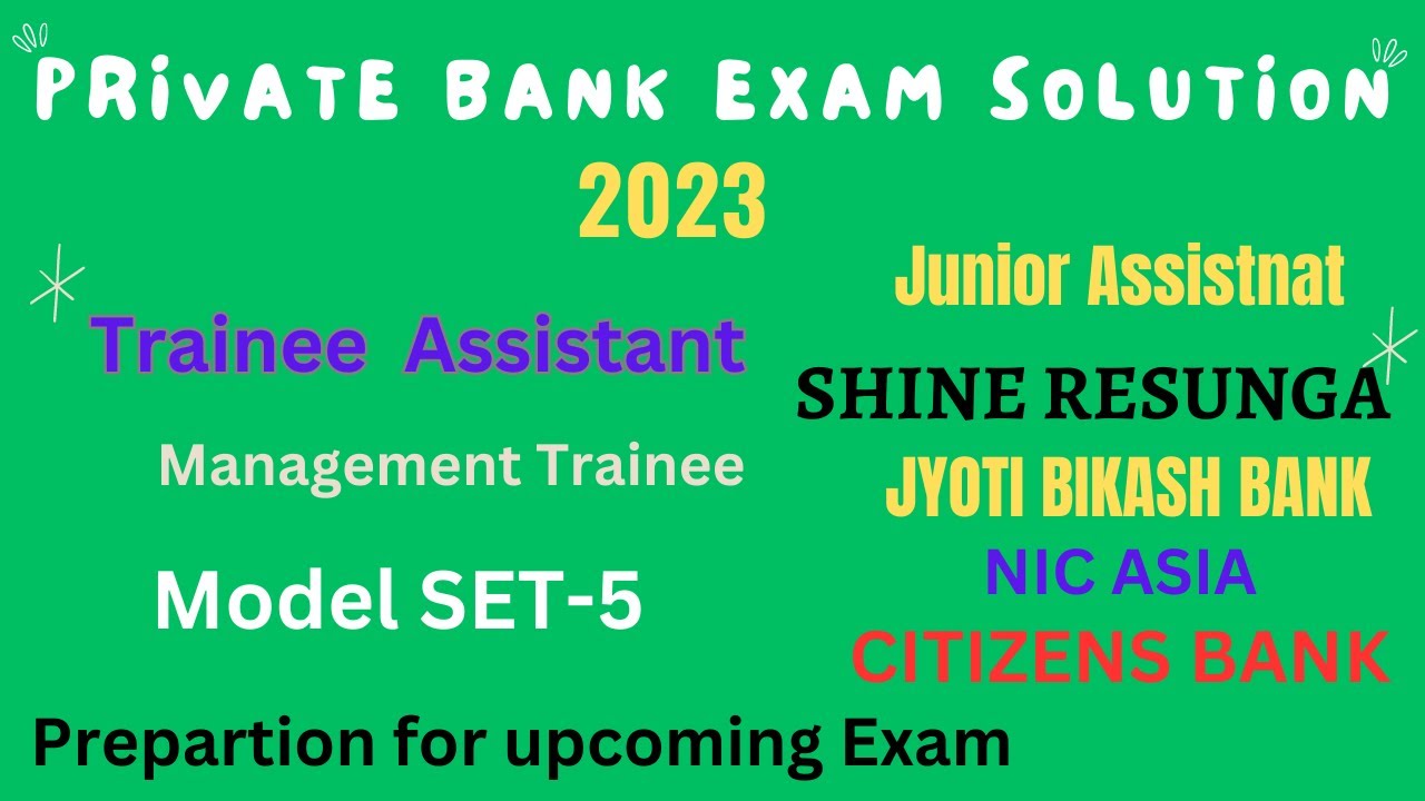 Private bank question & answer in Nepal || Private bank exam model question set5| private bank exam.