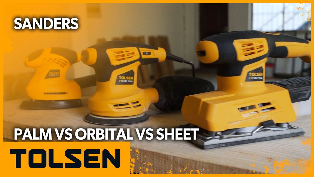 TOLSEN Detail Sander | Palm Sander | 1/3 Sheet Finishing Sander | Random Orbit Sander