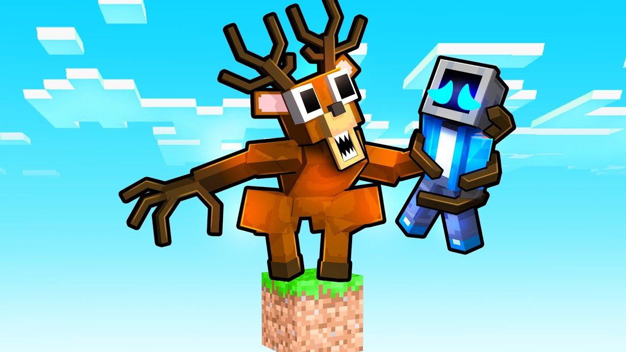 One Block Skyblock with 99 NIGHTS IN A FOREST in Minecraft!