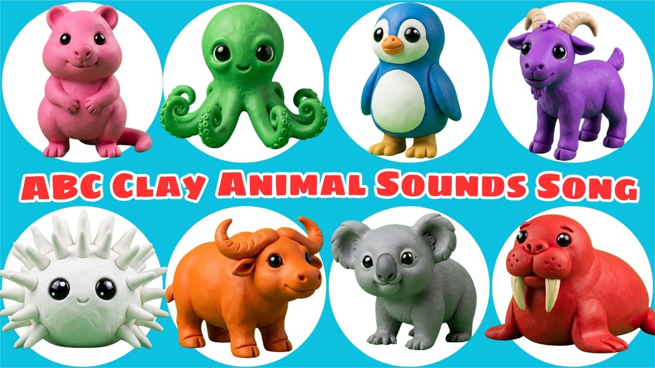 ABC Clay Animal Sounds Song 🐊🎨 Learn Alphabet, Colors & Animals for Kids | Hiss Hiss Kids