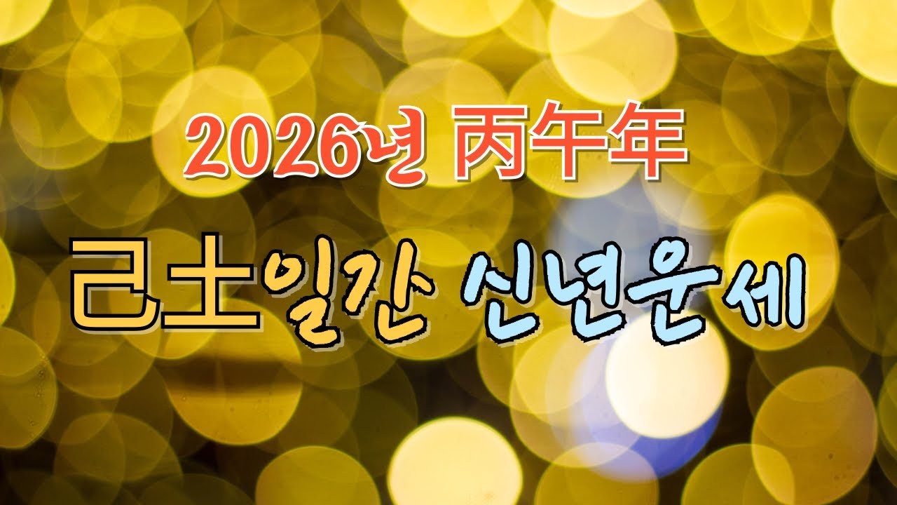 2026년 丙午年 己土일간 신년운세 [상담및 교육문의 : 010-4983-7972]