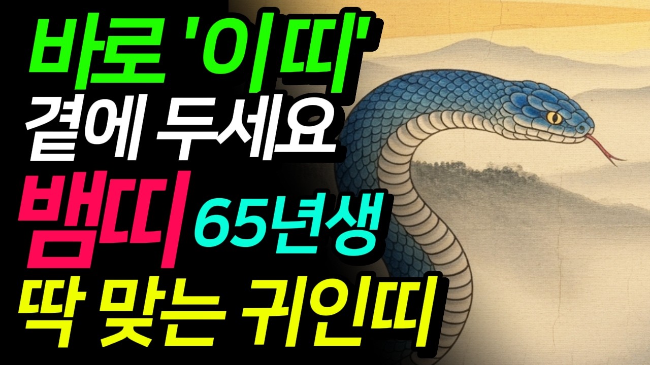 (충격 반전) 65년 뱀띠 2026 되도록 '이 띠'를 곁에 두세요 을사생 운명을 바꾸는 귀인띠