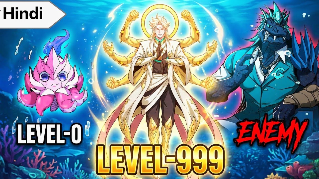 He Reborn as a Squid Leveling Up to Become the SEA GOD Manhwa Explained in Hindi #manhwa 