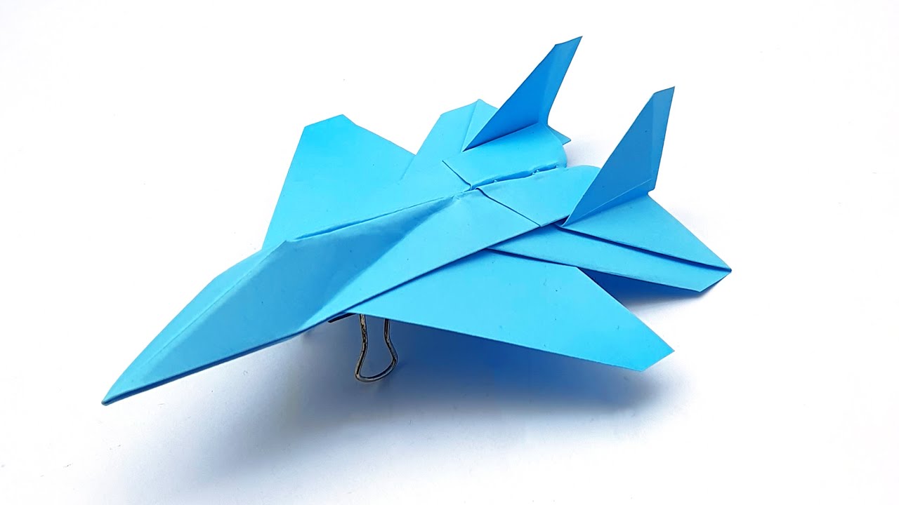 Cool Jet Paper Fighter Airplane | How To Make Origami Of Sukhoi Su 27 Flanker Fighter Jet Airplane
