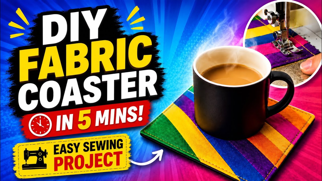 DIY Fabric Coaster in 5 Minutes | Easy Sewing for Beginners