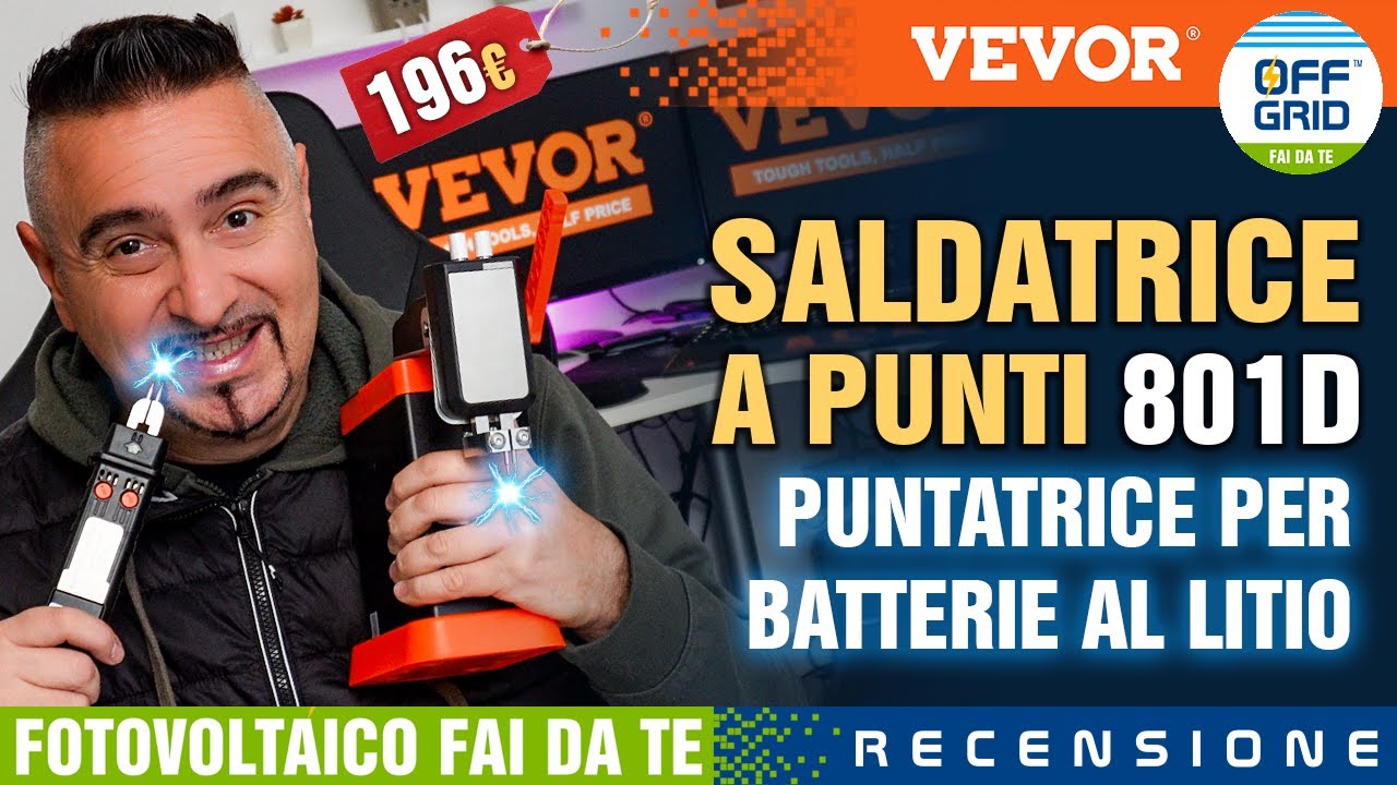 Saldatrice a Punti VEVOR 801D Puntatrice Spot Welder per Pacchi Batteria al Litio Fai da Te #diy