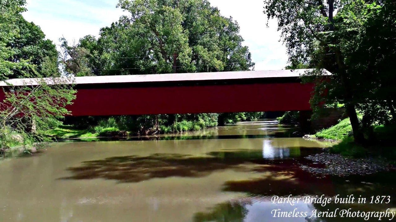 Parker Bridge Covered Bridge Upper Sandusky Ohio 4K
