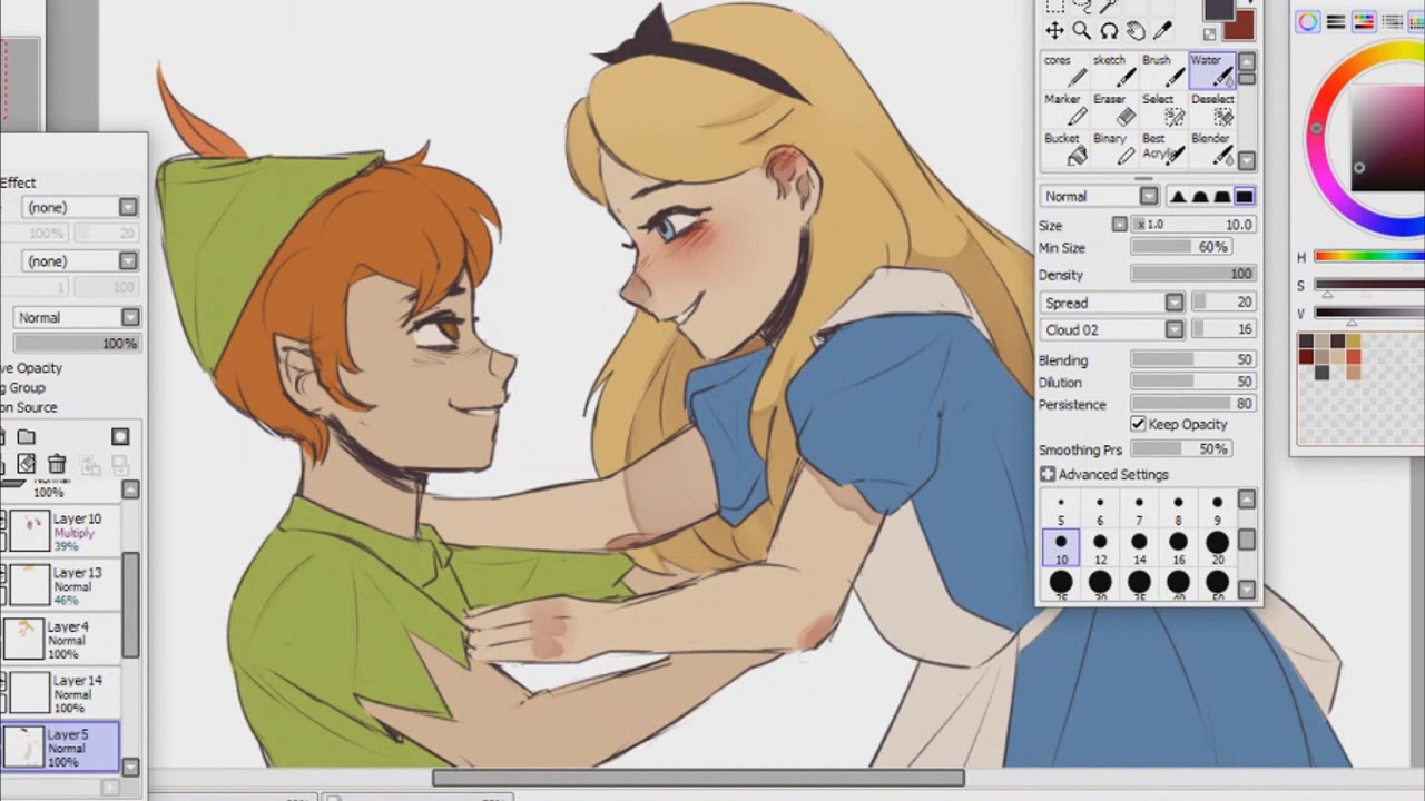 Speedpaint || Fly me to the moon (Peter Pan x Alice)