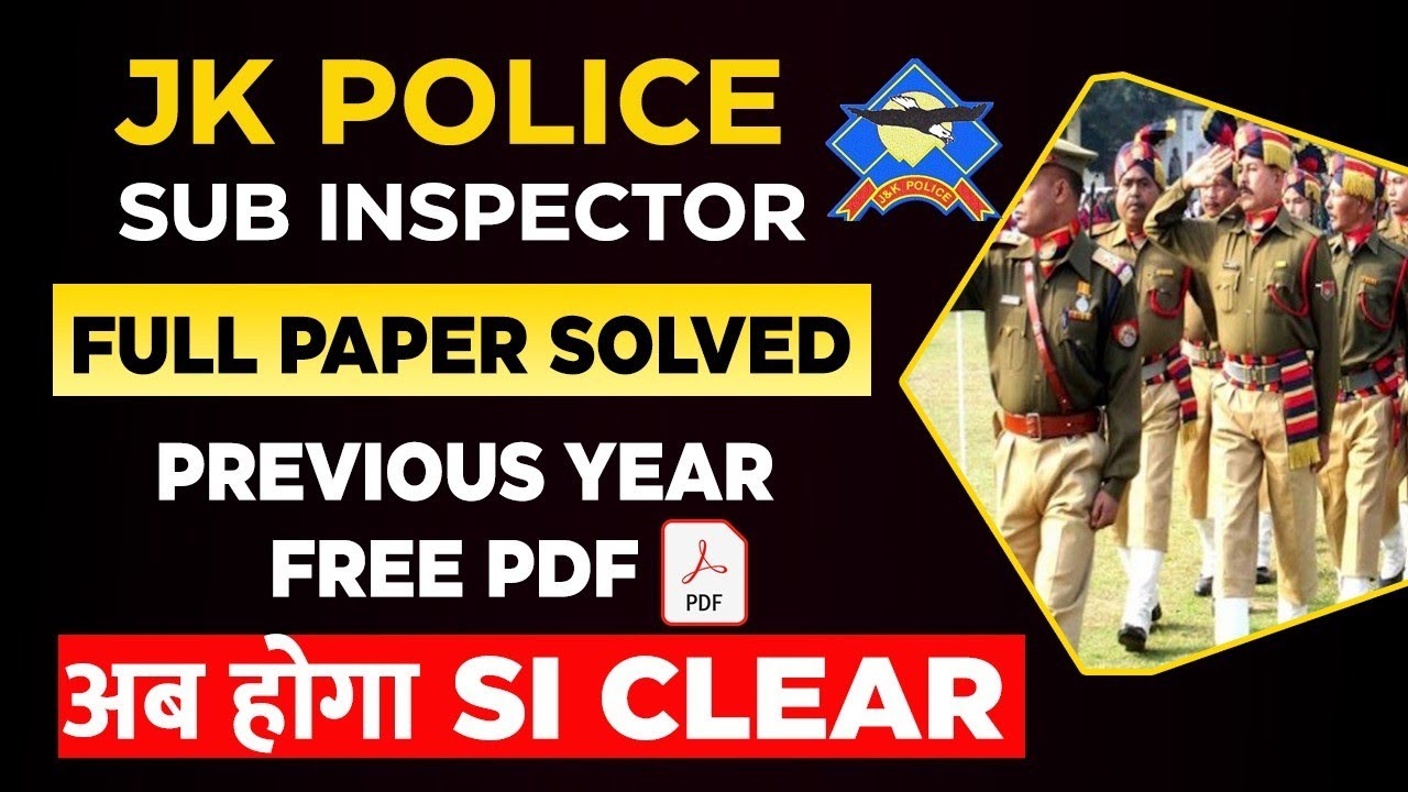 Jkp SI Previous year Paper |JKP Sub Inspector Recruitment 2021 800 Vacancies  @CareerSuccessJammu