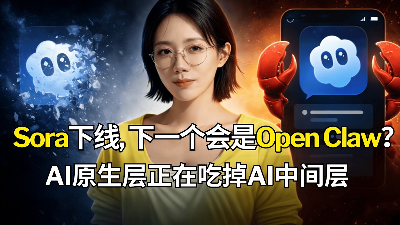 Sora下線，下一個會輪到OpenClaw嗎？AI原生層正在吃掉所有中間層工具｜OpenAI