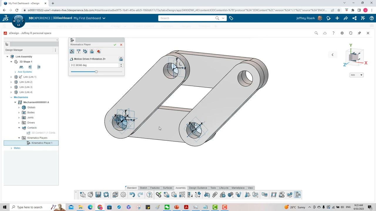 #3dexperience #solidworks #kinematic #simulation