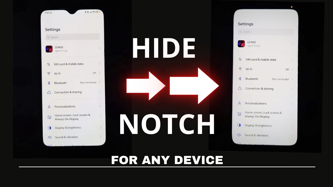 How to Hide Notch in Any Smartphone❤️