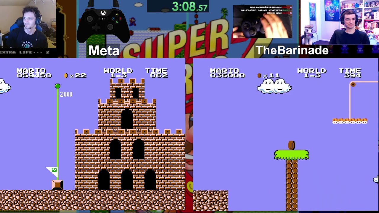 Super Mario Bros: The Lost Levels - Warpless Single Sitting Race vs. Barinade Part 4 [NES]