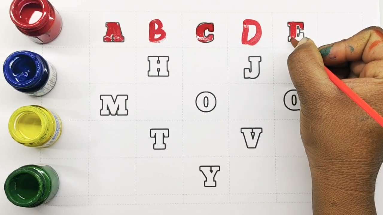 ABCD Colours TV 🙋🖌️ | Alphabet Colouring for Kids 🎨 | Learn ABCD A to Z ✍️