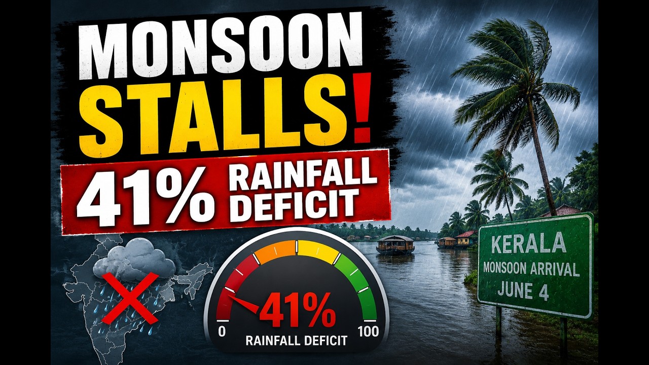 Monsoon Stalls Across India! 41% Rainfall Deficit Raises Alarm Over El Ni&ntilde;o Impact
