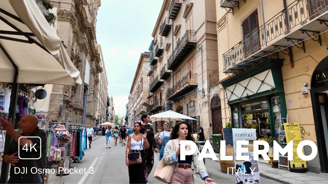 Palermo, Sicily Walking Tour 4K HDR - Italy Walking Tour