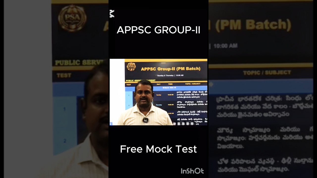 APPSC GROUP-II Free Mega Mock Test and PM Batch Schedule.