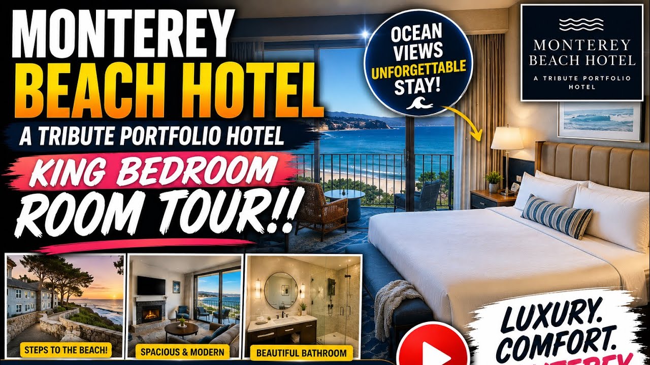 Monterey Beach Hotel (A tribute portfolio hotel) King Bedroom Room Tour!!