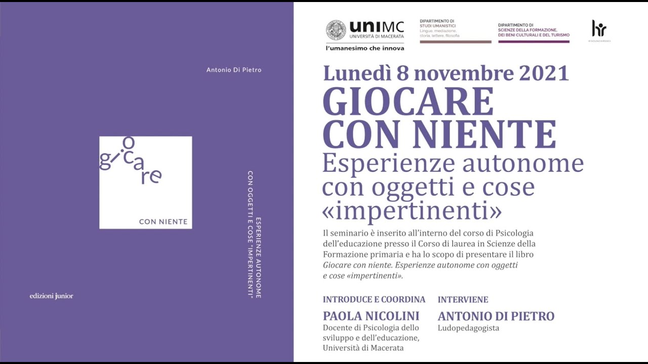 Giocare con niente. Esperienze autonome con oggetti e cose «impertinenti» | 08 novembre 2021