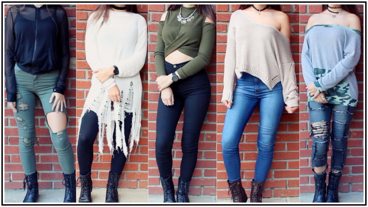 OOTW: Army Green, Chunky Sweaters & Grunge ♡ Beginning of November