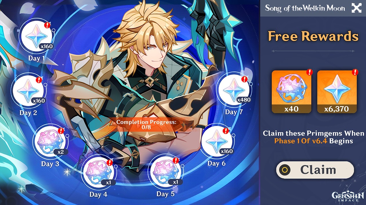 GOOD NEWS!! 6370 FREE PRIMOGEMS FOR VARKA AND FLINS IN PHASE 1 OF v6.4 - Genshin Impact