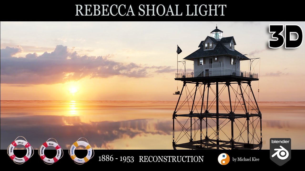 Rebecca Shoal Light - 3D RECONSTRUCTION - Blender Lighthouse