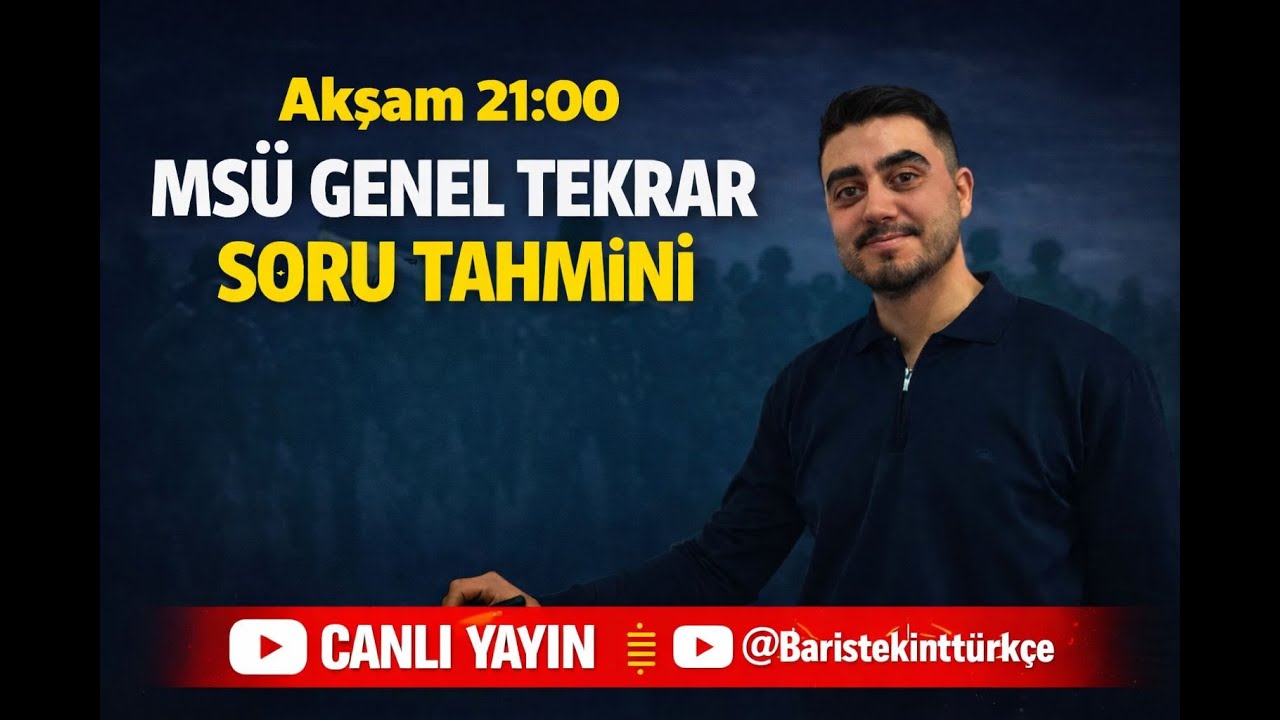 2026 MSÜ GENEL TEKRAR - BARIŞ TEKİN