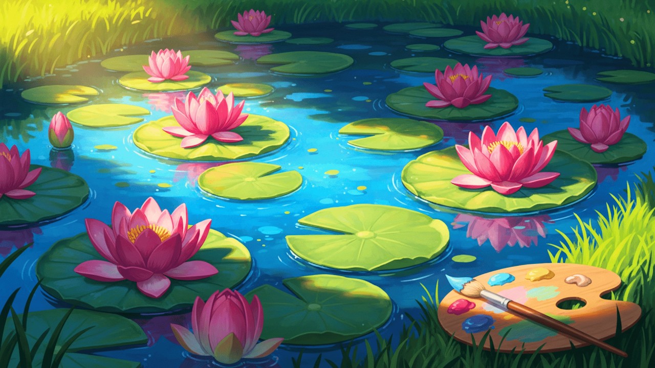 Monet’s Garden 🌻 Ghibli Style Visual Poem | Relaxing Music for Stress Relief & Art Vibes